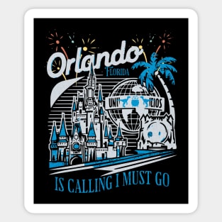 Orlando Florida is calling I must go Theme Park Vintage Retro Design Sticker